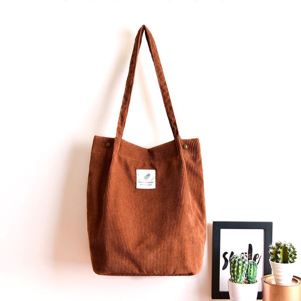 

new style corduroy literature and art cloth bag south korea canvas bag women's single-shoulder versatile casual women's coll