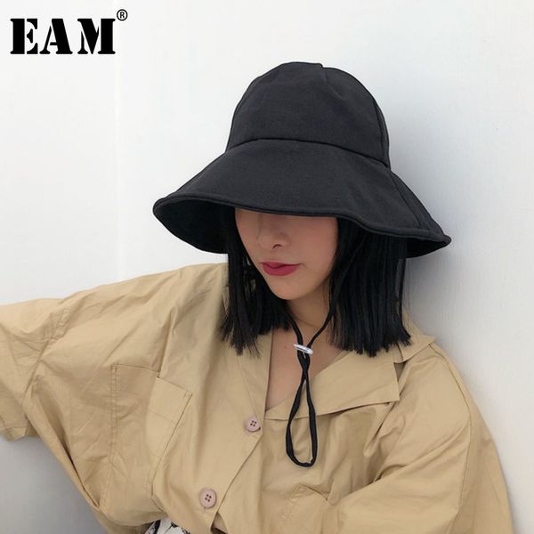 

eam] 2019 new summer round dome bandage foldable solid color black temperament fishermen hat women fashion tide jg515