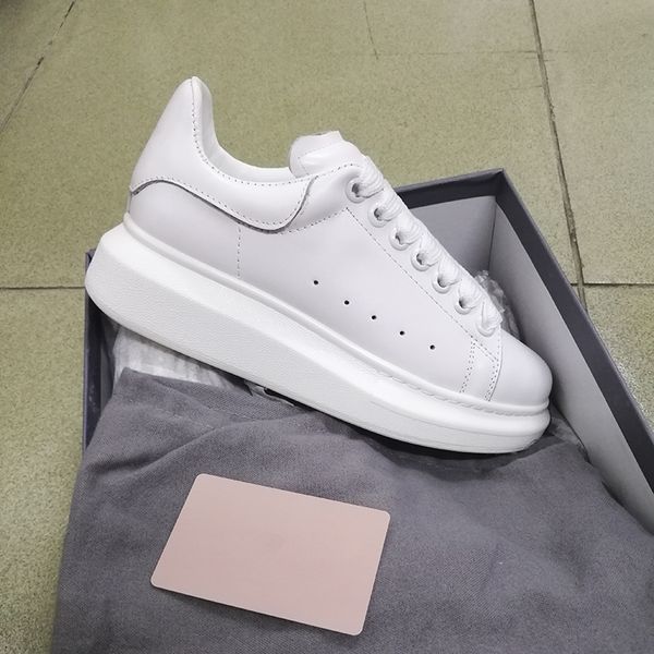 

женщины кожа платформа sneaker негабаритные тренеры мода мужчины женщины шнуровке повседневная обувь натуральной кожи партии свадебная обувь, Black
