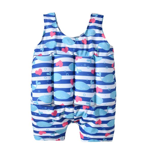 

2019 fashion explosive baby swimwear safety buoyancy float animal print swimsuit for toddler children kid boy girl, White