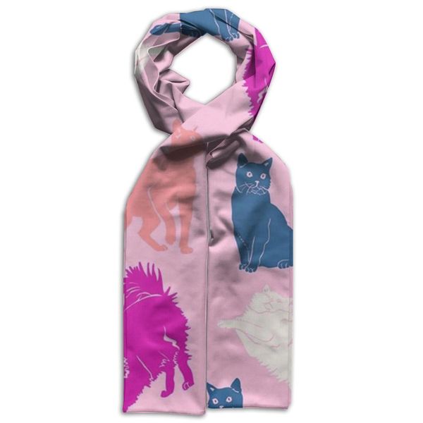 

noisydesigns животные кошки печать шарф зимняя дети девочки дети розовый хлопок полиэстер blended мягкий теплый шарф оптовая, Blue;gray
