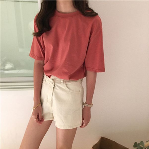 

Ѭђбака 15 solid color basic ђболки женин поведневна o-обѬазнм вѬезом harajuku summer оп, White