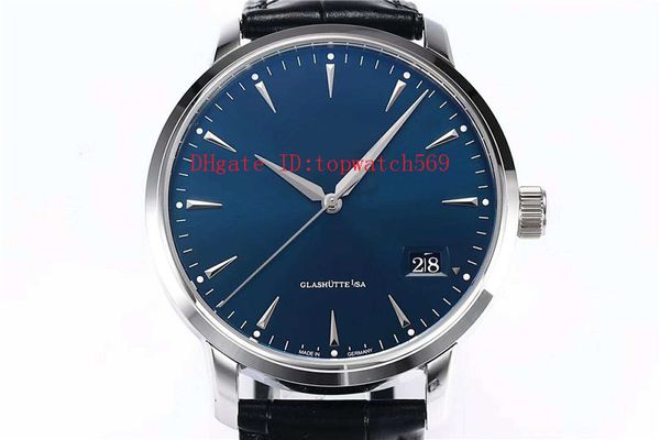 

senator watch men watch wristwatch cal.36-03 automatic mechanical 28800 vph big date sapphire crystal 316l stainless steel leather strap, Slivery;brown