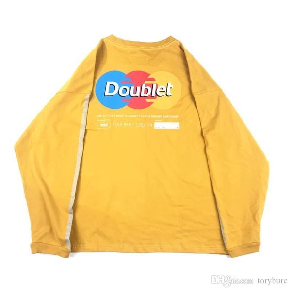 

men new doublet autumn tshirts men designer yellow black grey bottoming tee os loose tshirts, White;black