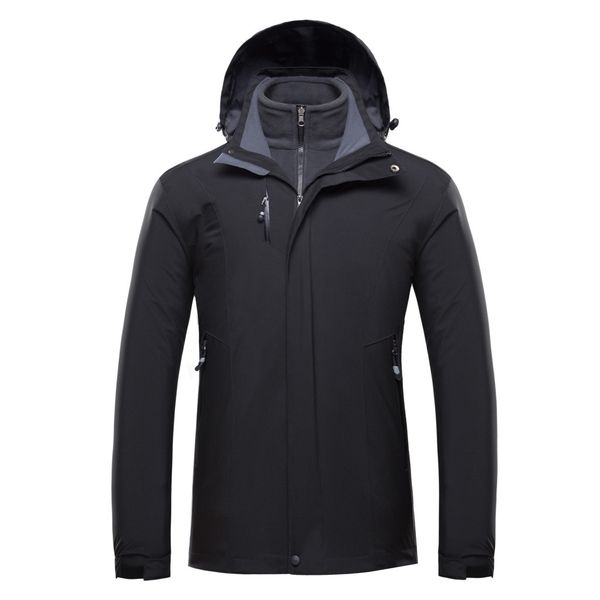 

men jacket plus size waterproof hoodie hat detachable breathable corta vento masculino sport outdoor coat windbreaker casaco new, Black;brown