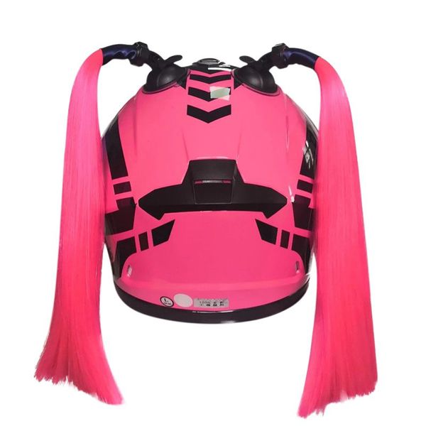 

2019 new motorcycle helmet braids woman braids wig for motorbike helmets 6 colors twist dual pigtail ponytail