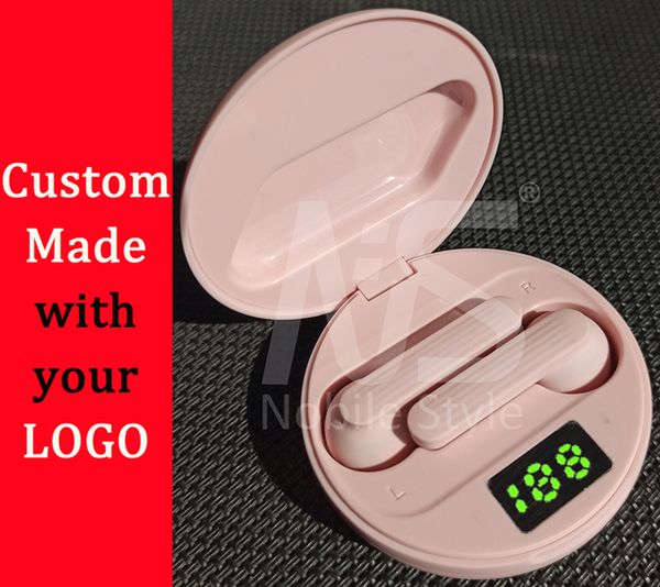 

custom made mini bluetooth earphones headphones earbuds wireless charging case auto pair tws pk i7 i8 i9 i10 i500