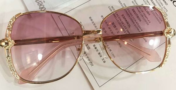 

women gold metal 974 sunglasses pink gradient somke lens glasses gafa de sol shades new with box, White;black