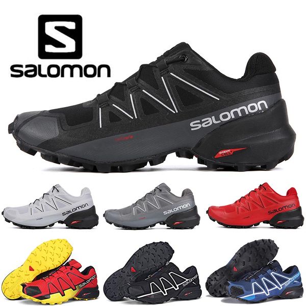 

2019 new solamon speedcross 5 cs 4 iv mens women running shoes mens trainers waterproof athletic sports sneakers jogging hiking, White;red
