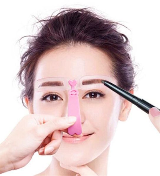 

new health 4 pieces reusable eyebrow model template eyebrow shaper defining stencils makeup tools ph1