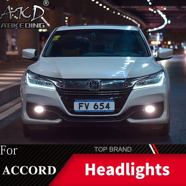 

car styling head lamp case for accord g9.5 2016-2017 full led headlight drl lens double beam