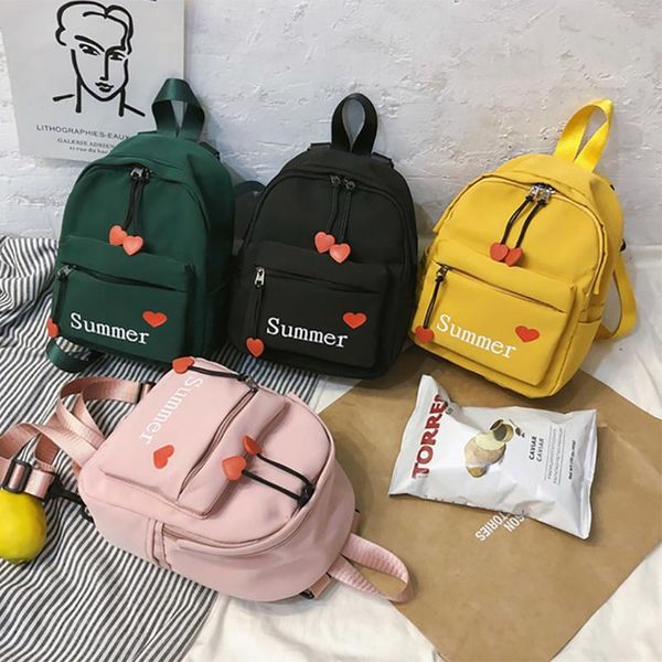 

mini backpack female nylon waterproof backpack school shoulder bag for teenage girls love letter summer travel bag mochila