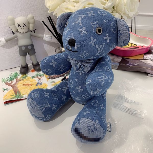 

New arrival plu h toy bear large denim couple bear doll hug bear children girl birthday chri tma gift