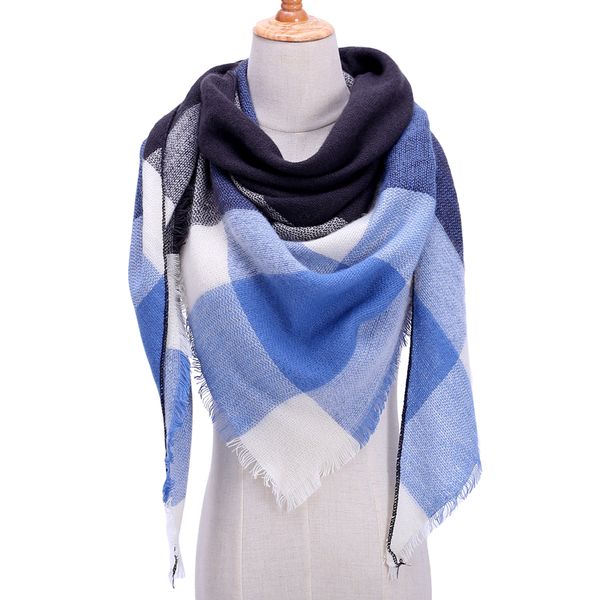 

christmas party price lady blanket oversized tartan scarf wrap shawl plaid cozy checked pashmina corlorful autumn winter scarves, Blue;gray