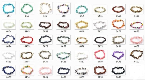 2019 venda quente mulheres pedra natural sete cascalho colorido bracelete de cristal natural pulseira elástica multicolor misturando 20 pcs / lote