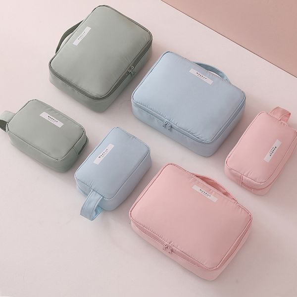 

multifunction travel cosmetic bag women makeup bags toiletries organizer solid color female storage make up case necessaries