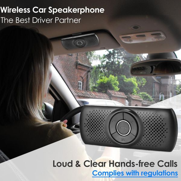 

wireless bluetooth car kit set handsspeakerphone multipoint sun visor speaker for phone smartphones car charger hands free