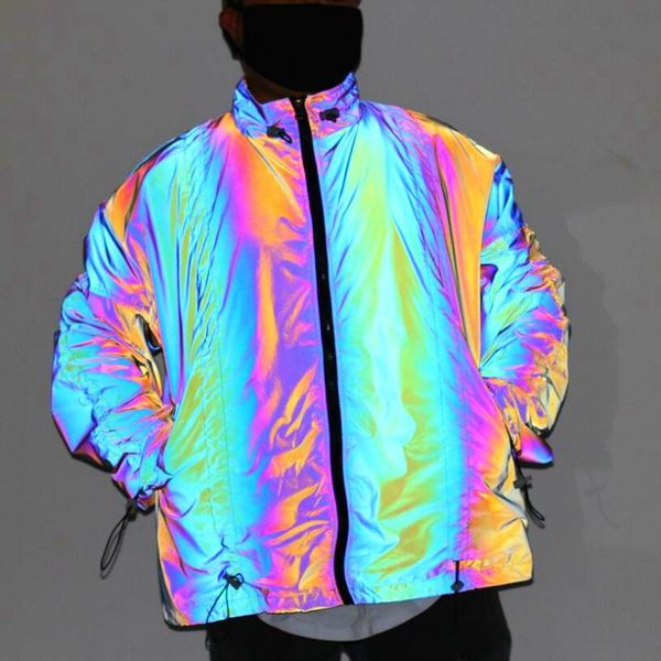 

men's jackets men reflective drawstring oversized and coats mens fashion blue pleated windbreaker chaqueta hombre, Black;brown