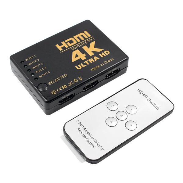 

8 hdtv 1080p 5-port switch selector splitter hub ir remote 3d 4k*2k hdmi switcher