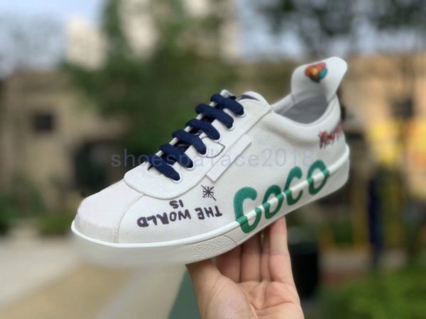 

2019 new ca ual de igner neaker hoe canva white hoe graffiti coco joint couple men women hoe ca ual port hoe chau ure