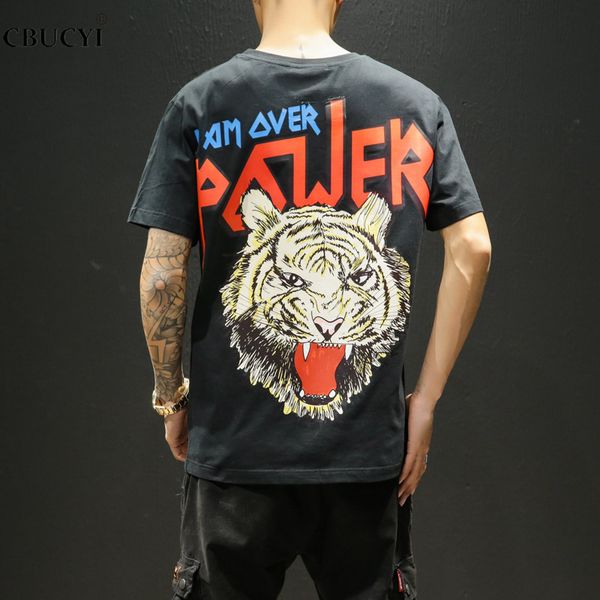 

2019 japan harajuku cotton t-shirt creative printing short-sleeved t-shirt hip hop fashion street men cbucyi, White;black