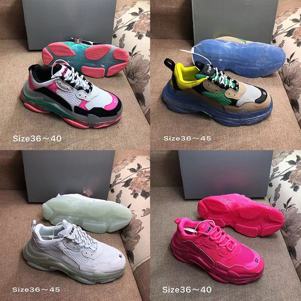 

2020 triple s clear bubble midsole casual shoes multicolor combination shoes mens womens fashion sneakers des chaussures, Black