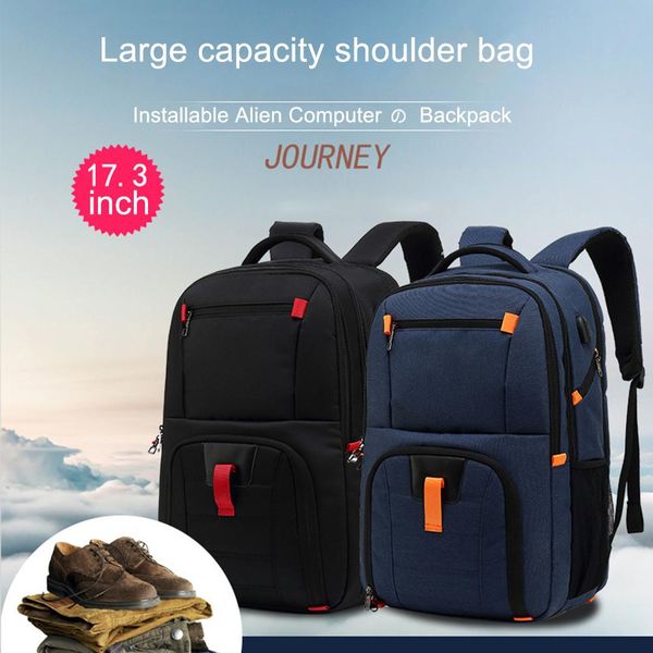 

men large capacity travel outdoor sport usb port lapbackpack shoulder bag