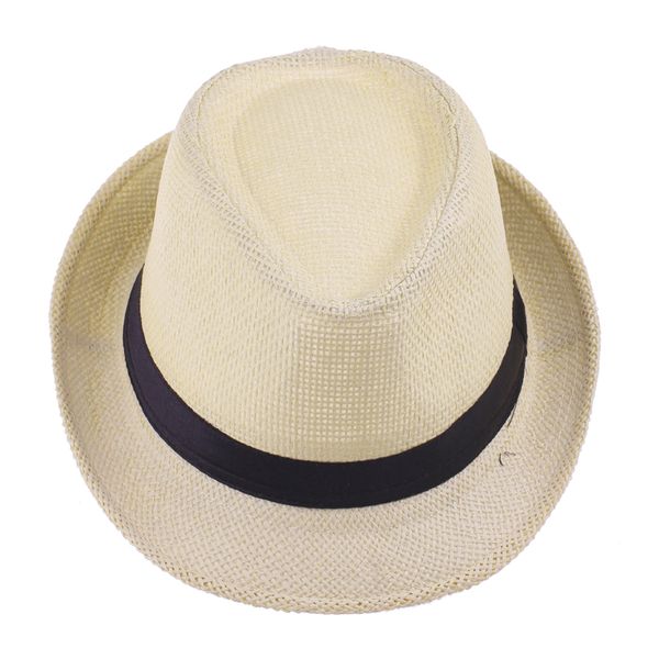 

6 pcs/lot straw women's men's summer beach sun hats trilby gangster jazz cap sunhat beach sun straw panama hat wholesale, Blue;gray
