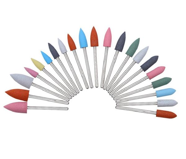 

nail gel remover tool 6pcs/set silicone grinding head nail drill bits set electric manicure drill machine accessories multi size