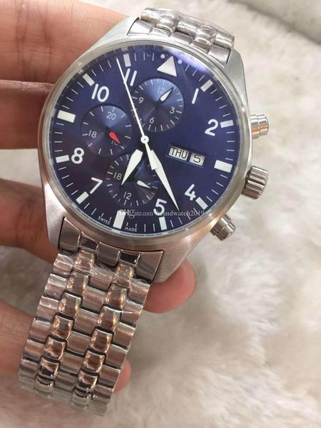 

Новые часы класса люкс мужские часы Pilot серии IW377717 Португалия 7 пилот Нержавеющая