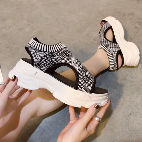 

sandals shoes women high heel outdoor sandals sports female increased platform fashion sneakers sandalia mujer