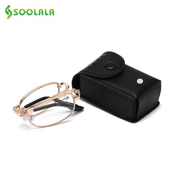 

soolala bifocal foldable reading glasseses men women eyeglasses folding reading glasses with case magnifying presbyopic glasses
