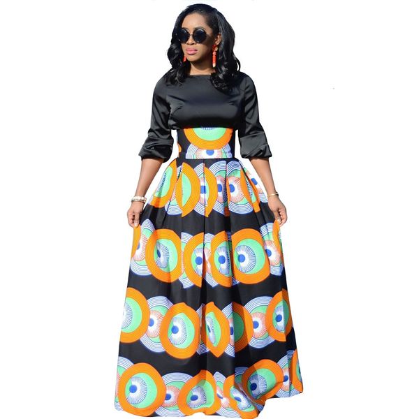 

wear women's geometry circle printing waist collection large pendulum half body skirt, Red;white
