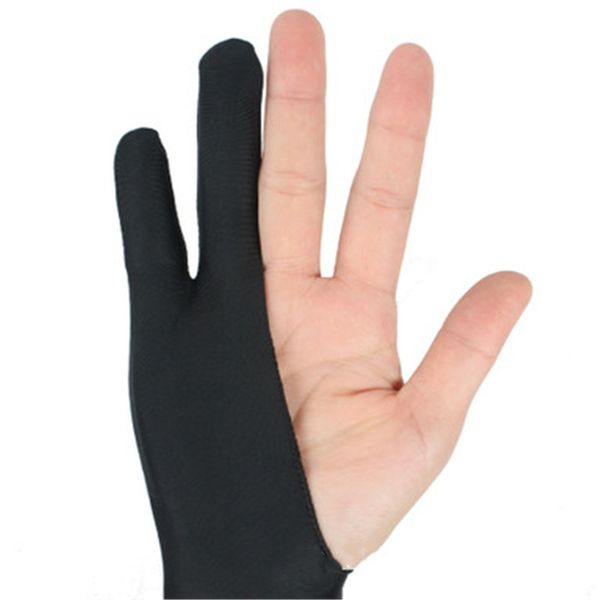 

artist drawing glove for any graphics drawing table 2 finger anti-fouling both for right and left hand gloves size, Black;red