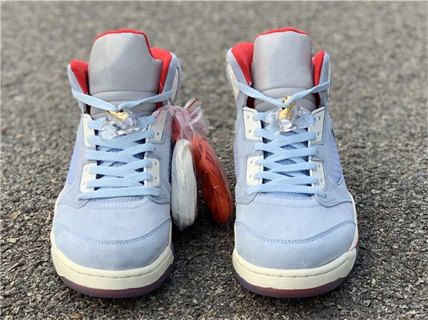 

2019 authentic trophy room air 5 jsp pack ice blue men basketball shoes metallic gold university red ci1899-400 outdoor shoes, White;red