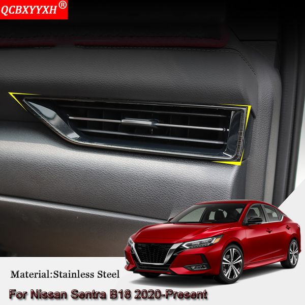 

car styling abs car air conditional outlet sequins internal auto stickers cover accessories for sentra b18 2020-present