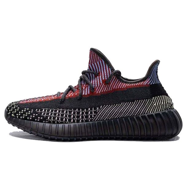 

with box yecheil designer sneakers kanye west running shoes bred citrin black non-reflective zebra green glow men women sports shoes