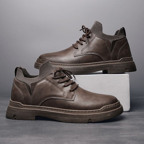 

handmade breathable men's oxford shoes dress shoes men flats sneakers fashion men leather casual, Black