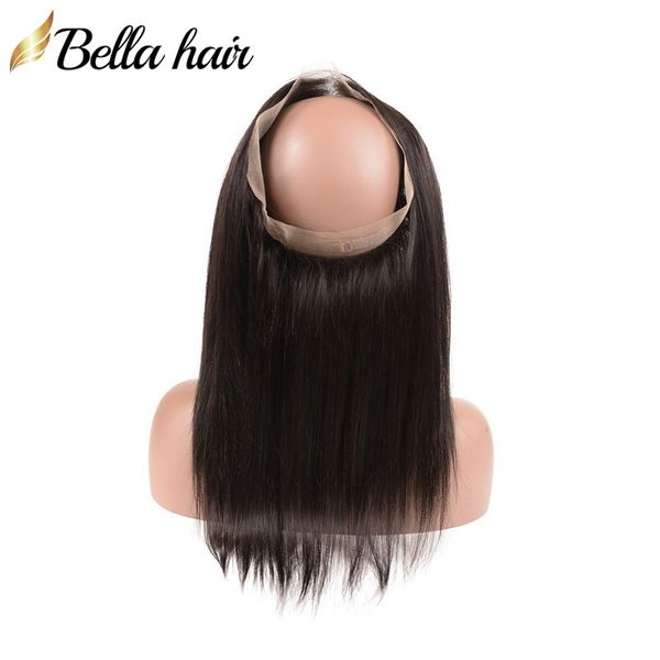 360 Renda Fechamento Frontal Somente Orelha a Orelha Renda Invisível Transparente Frente de Renda Com Cabelo de Bebê 100% Virgem Cabelo Humano Brasileiro Liso 150% Densidade Cabelo Bella Hair