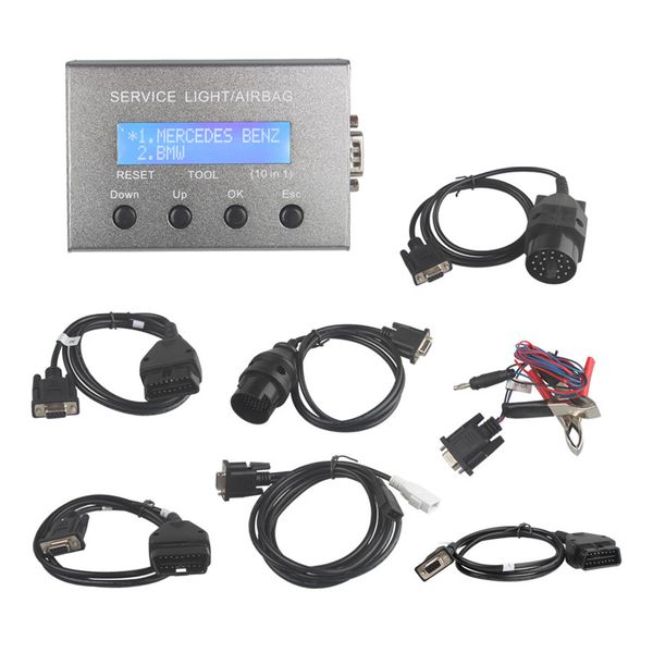 

10 in 1 diagnostic security professional correction car engine universal airbag reset tool service light code reader vehicle