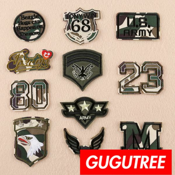 

gugutree iron on embroidery military patches badge patch applique patch for coat,t-shirt,hat,bags,sweater,backpack sp-429, Black