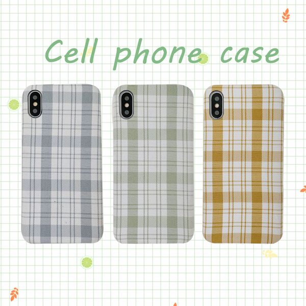 

for iphone 11 pro xs max xr light grid phone case 6 7 8 x plus early autumn microfiber soft cell phone cases