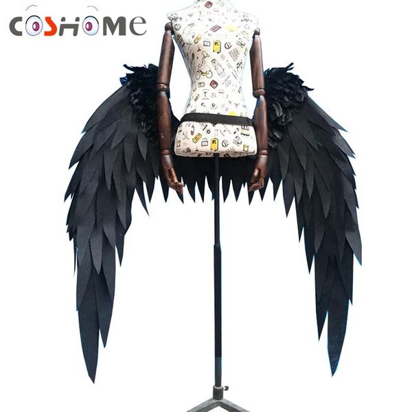 

coshome anime overlord albedo cosplay costume wings horns cosplay props accessories, Black