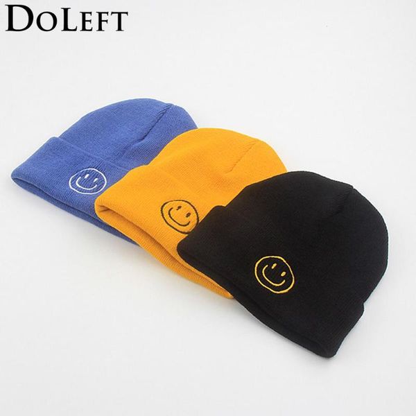 

winter beanie hat women smile expression warm skullies knitted hats men unsiex hip hop outdoor soft soild caps