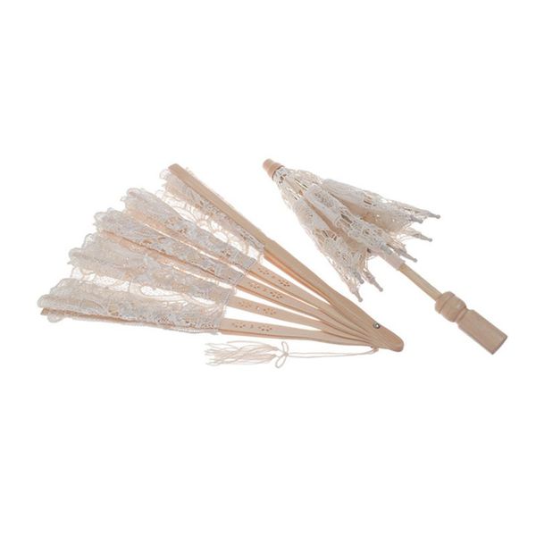 

lace decorative folding fan and small lace umbrella chinese wedding party home decoration ornaments
