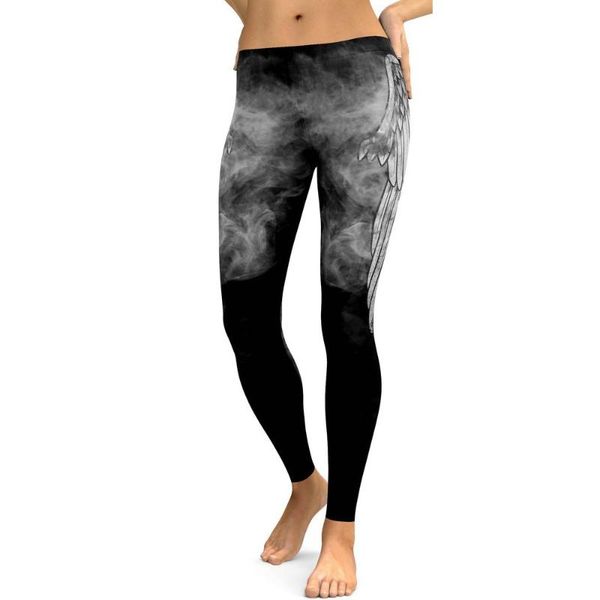 

digital printing leggings women's spring and summer yoga pants hips slimming fitness pants, Black;blue