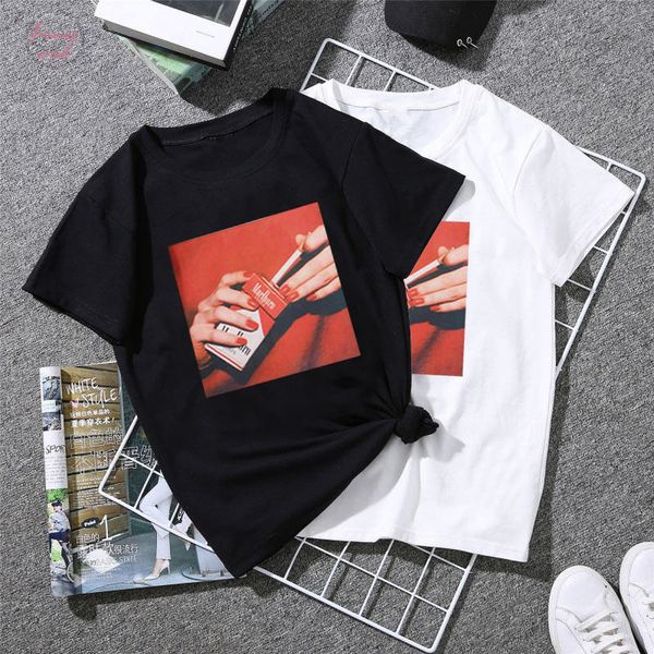 

harajuku vogue casual funny womens t shirt short sleeve shirt korean style white tees couple clothes drop shipping