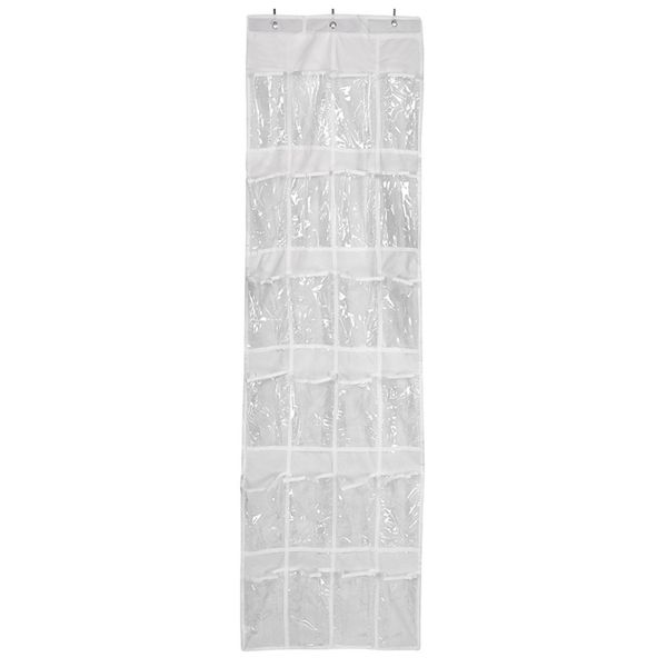 

24 pockets breathable shoes organizer door hanging durable rack storage holder non-woven transparent folding household closet