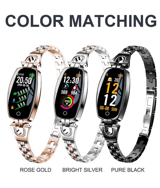 

wholesale women lady fashion smart wristband heart rate blood pressure smart bracelet h8 fitness tracker smart watch band female girl