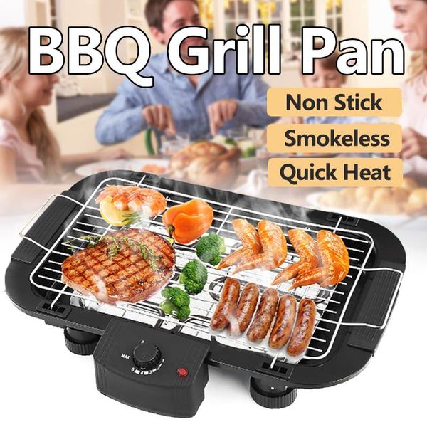 

camp kitchen non stick temperature control electric bbq teppanyaki barbecue grill griddle table smokeless for outdoor household cooking